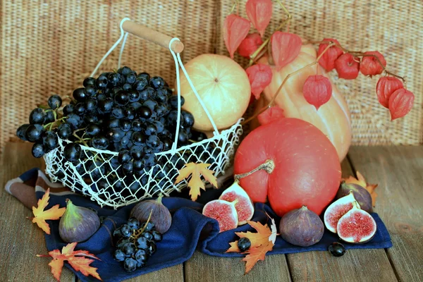 Grape & pumpkin - still life — Stock Photo, Image