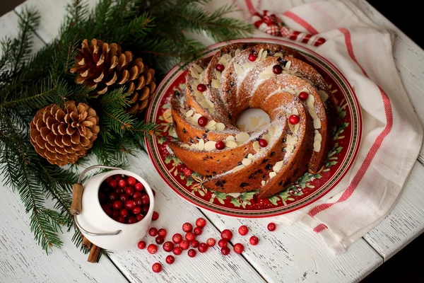 Bolo de Natal com cranberries — Fotografia de Stock