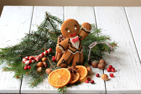 Decoración de Navidad con pan de jengibre — Foto de Stock