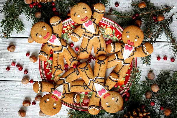 Decoração de Natal com pão de gengibre — Fotografia de Stock