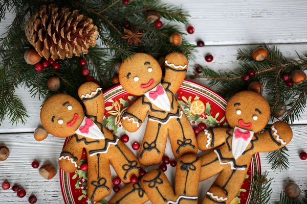 Jul dekoration med pepparkakor — Stockfoto