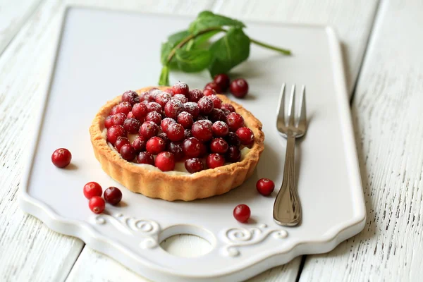 Tart cranberries and mascarpone cheese Stock Picture