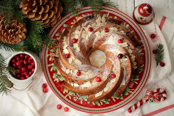 Christmas cake with cranberries Stock Image