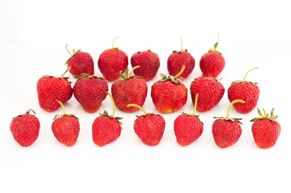 Fresh red ripe strawberries berries isolated on white — Stock Photo, Image