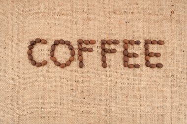 kahve çekirdekleri çuval bezi zemin üzerine yapılan kelime kahve
