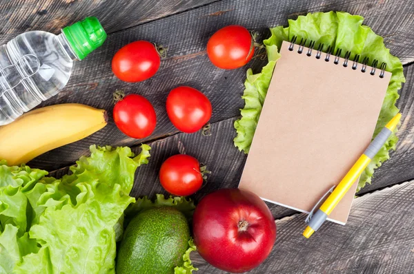 Alimentación saludable y concepto de vida saludable fondo con espacio de copia — Foto de Stock