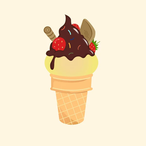 Illustration Vectoriel Chocolat Crème Glacée — Image vectorielle