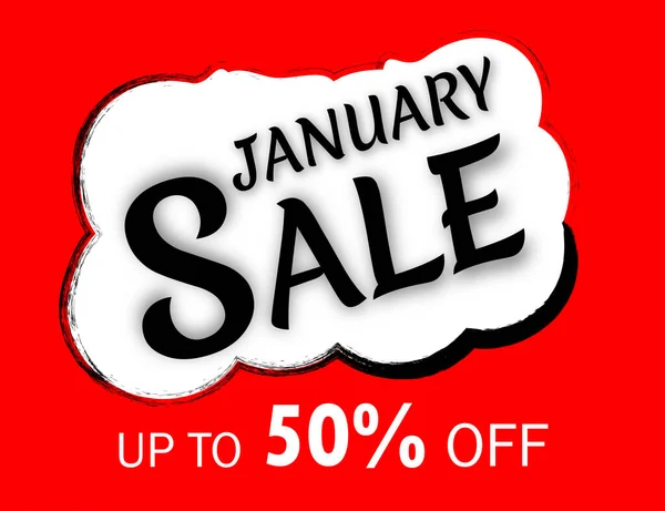 January Sale Banner Sale Offer Price Sign Brush Vector Banner — Stock Vector