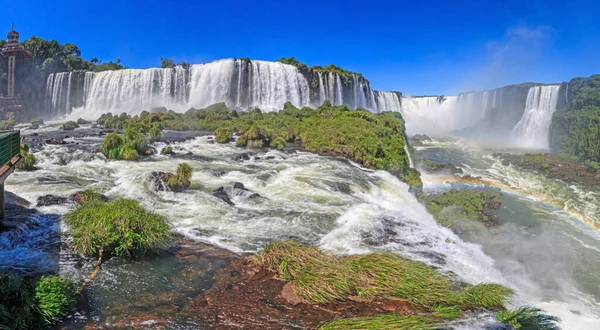 Zdjęcie Spektakularnego Parku Narodowego Iguacu Imponującymi Wodospadami Granicy Argentyny Brazylii — Zdjęcie stockowe