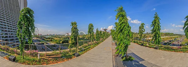 Panoraamanäkymät Park Gardensiin Singaporen Lahden Rannalla Päivällä Kirkkaalla Taivaalla — kuvapankkivalokuva