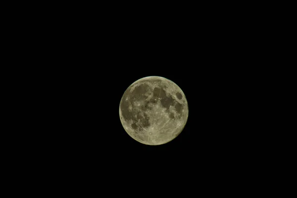 Fechar Imagem Lua Cheia Durante Inverno — Fotografia de Stock