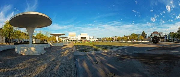 Vista Panorâmica Praça Georg Buechner Teatro Estadual Hessian Cidade Universitária — Fotografia de Stock