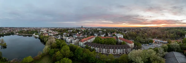 Drone Πανόραμα Της Hessian Πανεπιστημιακή Πόλη Darmstadt Στη Γερμανία Πρωί — Φωτογραφία Αρχείου
