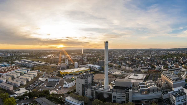 Dron Panorama Hessian University City Darmstadt Německu Ranním Světle — Stock fotografie