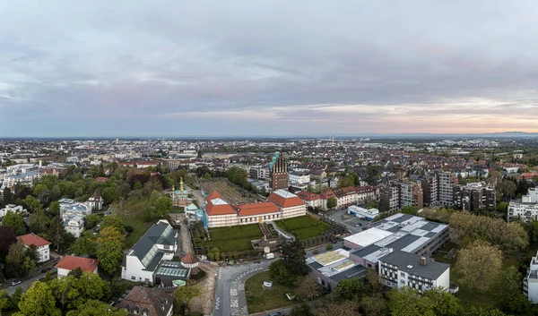 Dron Panorama Hessian University City Darmstadt Německu Ranním Světle — Stock fotografie