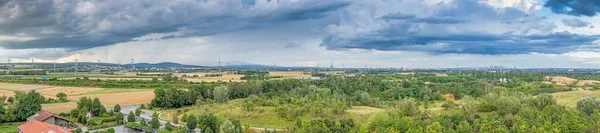 Vista Panorámica Del Horizonte Frankfurt Taunus Mitterlgebirge Con Gran Feldberg —  Fotos de Stock