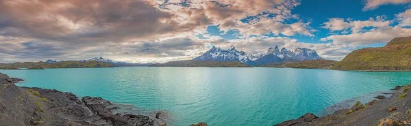 Panoramisch Beeld Van Het Bergmassief Het Nationaal Park Torres Del — Stockfoto