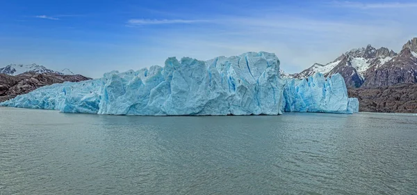 Vista Panorámica Del Lago Grey Borde Del Glaciar Grey Parque —  Fotos de Stock