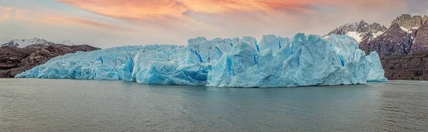 Vista Panorámica Del Lago Grey Borde Del Glaciar Grey Parque —  Fotos de Stock