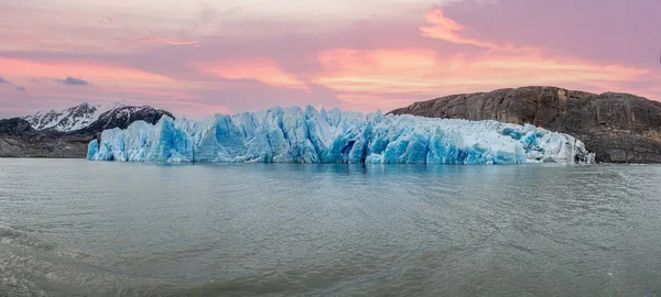 Vista Panorâmica Sobre Lago Grey Borda Geleira Cinza Parque Nacional — Fotografia de Stock