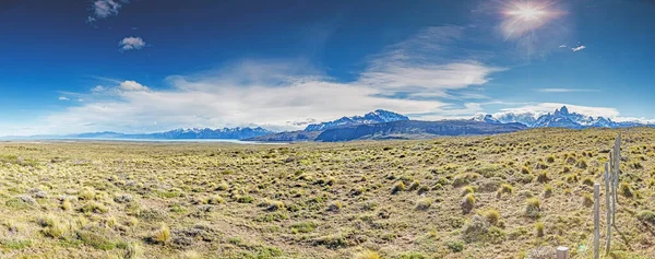 Imagen Panorámica Sobre Estepa Argentina Con Vista Cordillera Patagonia Con —  Fotos de Stock