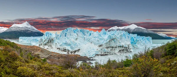Patagonya Nın Arjantin Bölgesindeki Perito Moreno Buzulunun Panoramik Görüntüsü — Stok fotoğraf