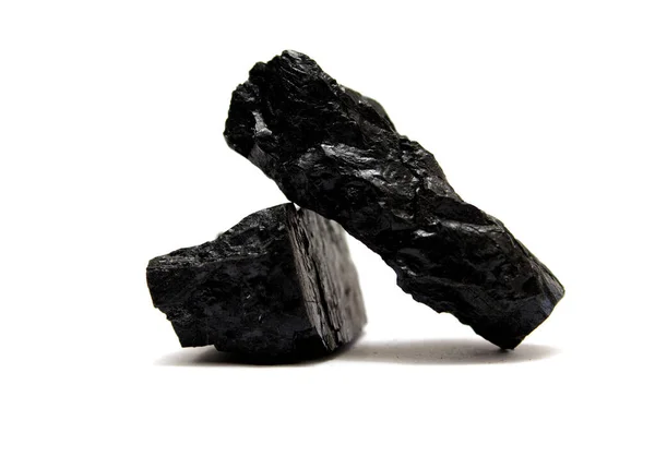 Carbón Aislado Sobre Fondo Blanco —  Fotos de Stock