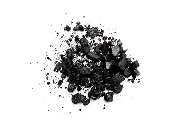 kömür beyaz arkaplanda izole edildi 