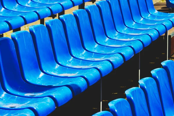 Tribuna Azul Para Espectadores — Fotografia de Stock