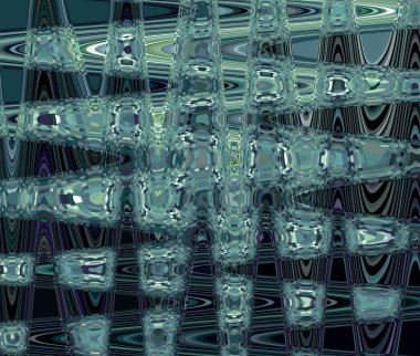 Parlak yeşil arkaplan içinde soyut geometrik üçgenler, illüstrasyon