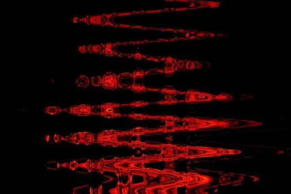 Leuchtend Rotes Feuer Bei Nacht — Stockfoto