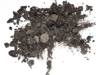 black coal on white clipart