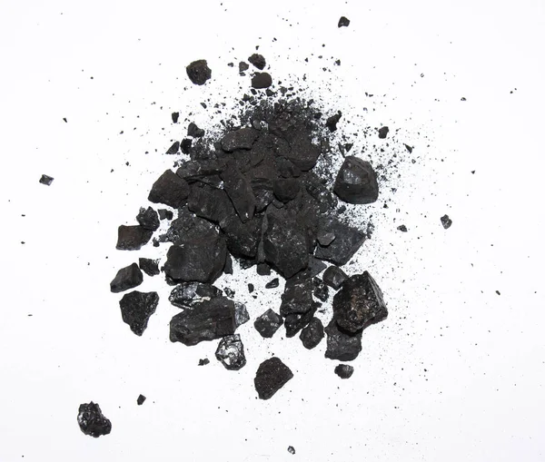 Carbón Negro Sobre Blanco — Foto de Stock