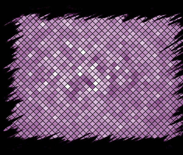 明亮的紫色彩色背景正方形中的几何三角形 — 图库照片