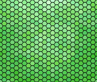 Parlak yeşil arkaplan içinde soyut geometrik üçgenler, illüstrasyon