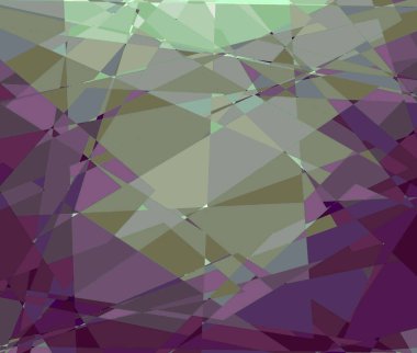 Parlak yeşil arkaplan içinde soyut geometrik üçgenler, illüstrasyon