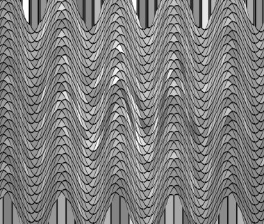 Kare gri arkaplanda soyut geometrik üçgenler, illüstrasyon