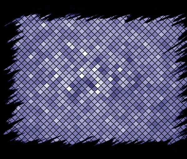 明亮的蓝色彩色背景的正方形中的几何三角形 — 图库照片