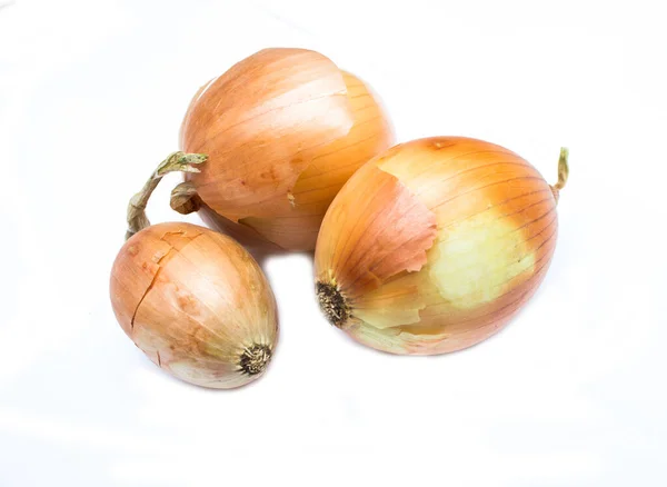 Verse Uienbollen Een Witte Achtergrond — Stockfoto