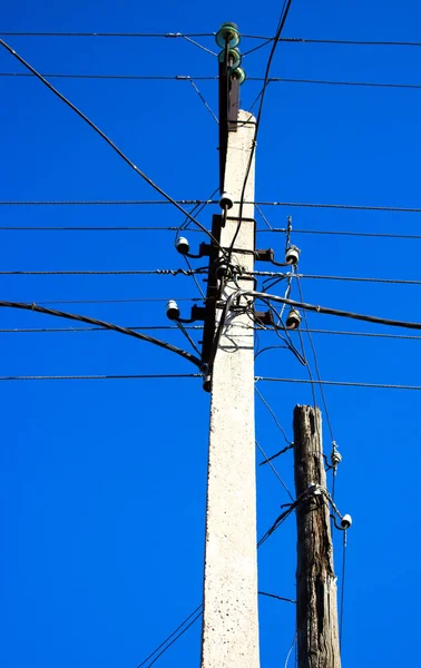 Electric Pole Background Sky — Stock Photo, Image