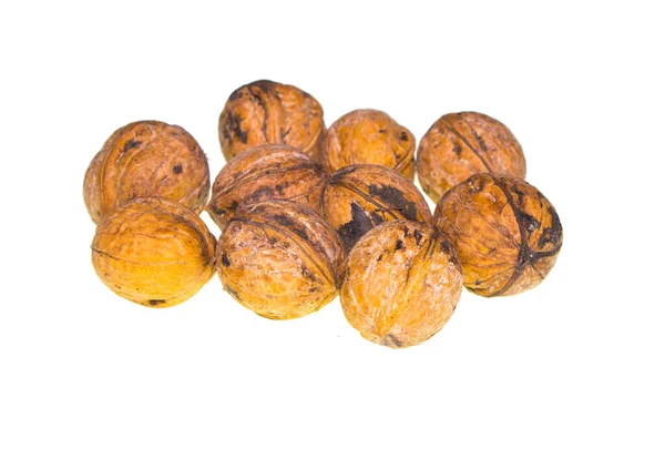 Ripe Nuts White Background — Stock Photo, Image