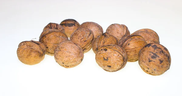 Ripe Nuts White Background — Stock Photo, Image