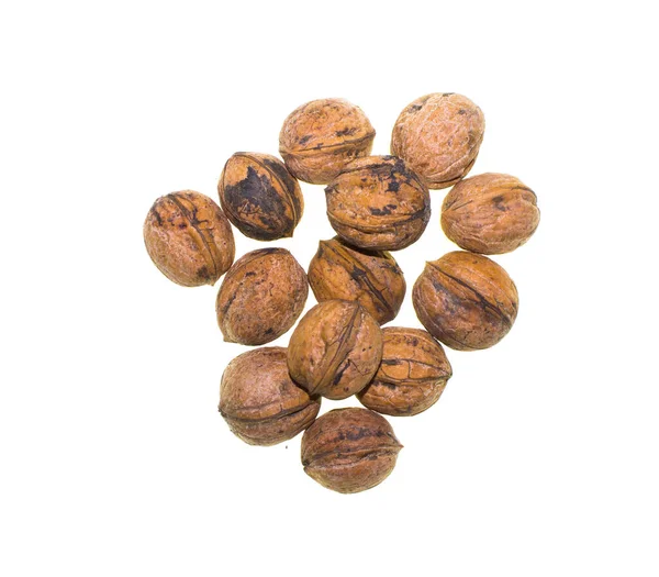 Ripe Nuts White Background — Stock Photo, Image