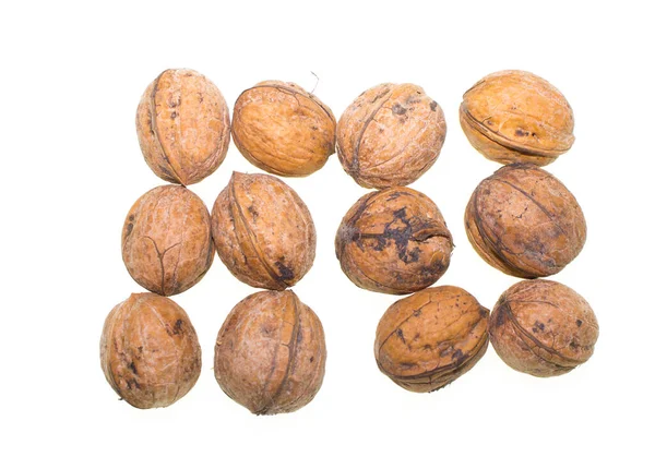 Ripe Nuts White Background — Stock Photo, Image
