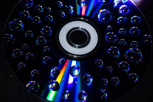 Gotas Disco Computador — Fotografia de Stock