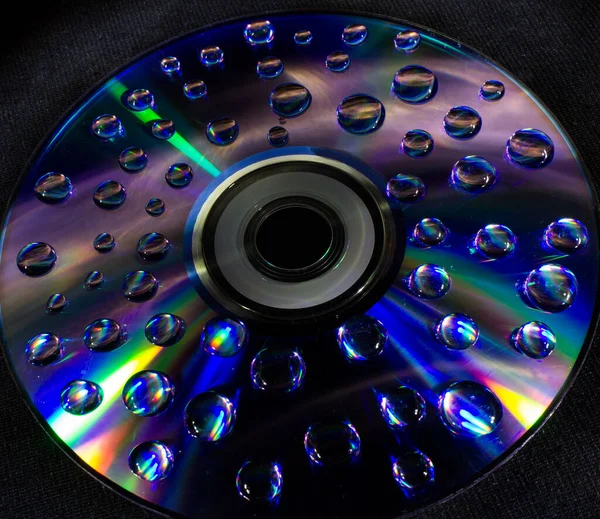 Gotas Disco Computador — Fotografia de Stock