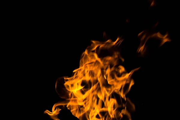 Bright Fire Black Background Night — Stock Photo, Image