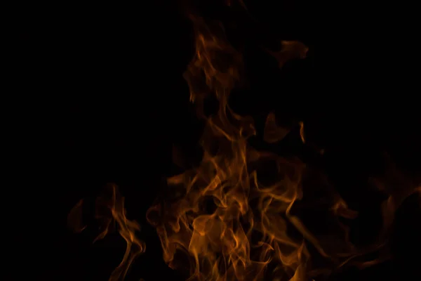 Bright Fire Black Background Night — Stock Photo, Image