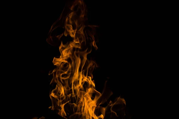 Bright Fire Black Background Night — Stock Photo, Image