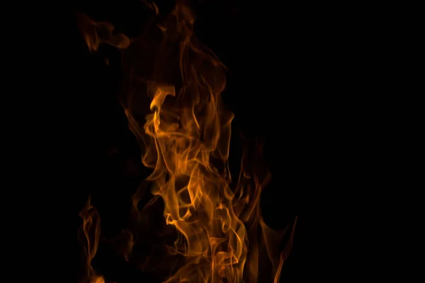 Bright Fire Black Background Night — Stock Photo, Image